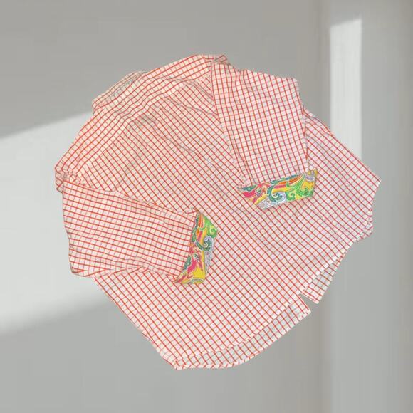 Ralph Lauren Shirt – Orange Check Button-Down with Paisley Trim (Size 2X) - Picture 4 of 6